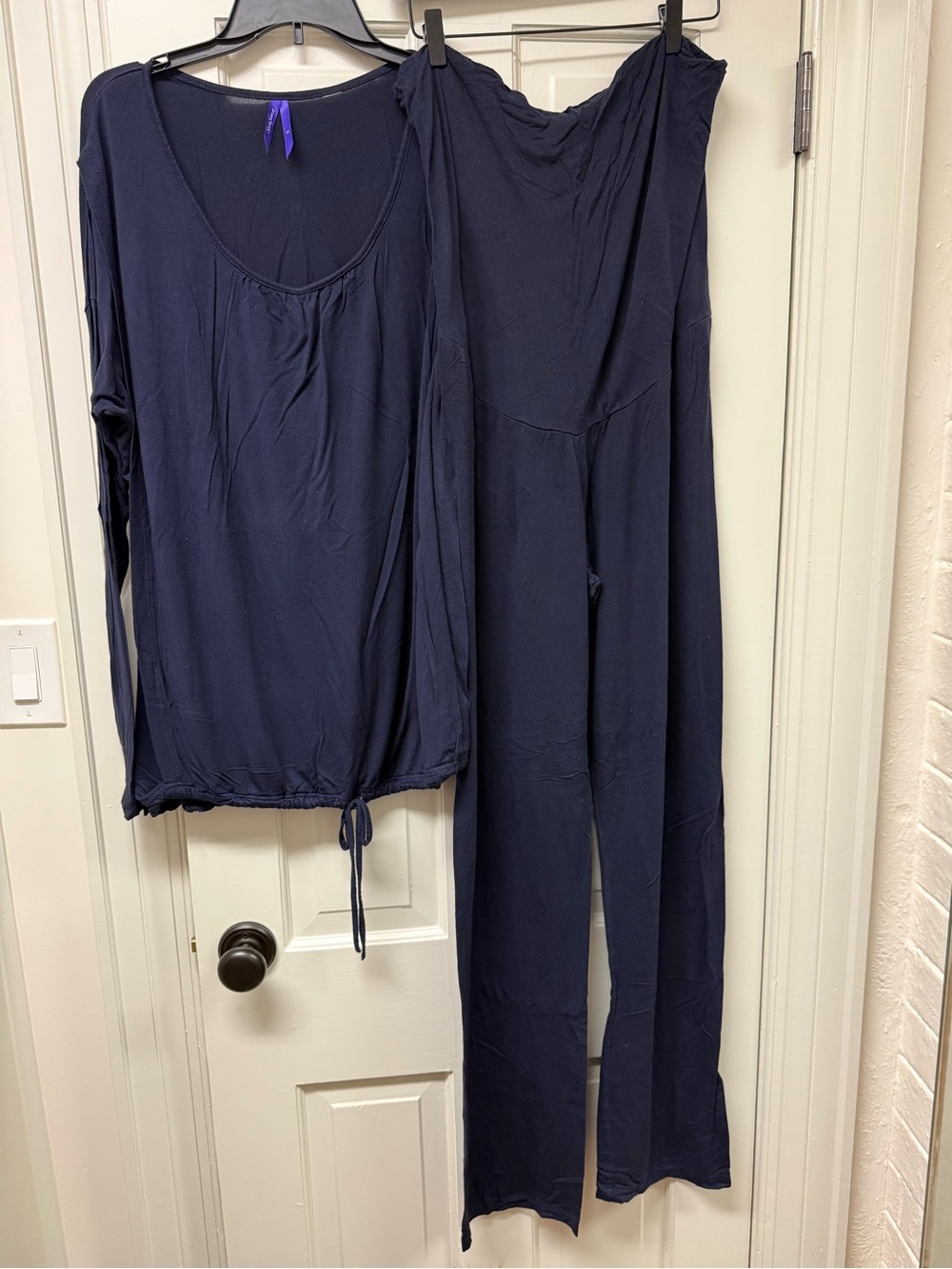 Seraphine Maternity and Nursing Women’s Navy Sleep Set - Long Sleeve Top & Pants